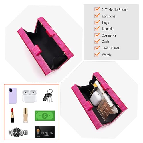 Image of Clutch Bag for Women Evening Bag with Detachable Chain Strap Gala Balls Purse for Wedding Cockatail