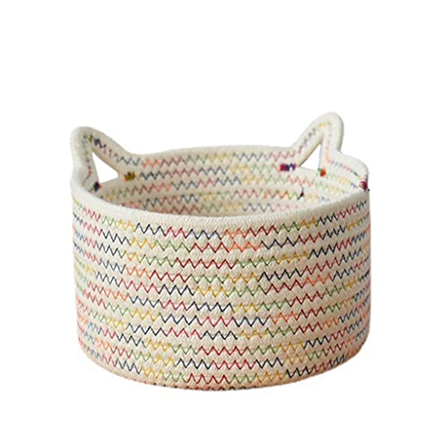 Panier de rangement en corde de coton organiseur de bureau table - 2