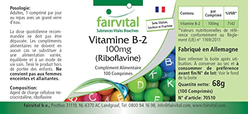 Vitamine B2 riboflavine 100mg tabletten - HOOG GEDOSEERD - VEGAN - 100 tabletten - Image 5