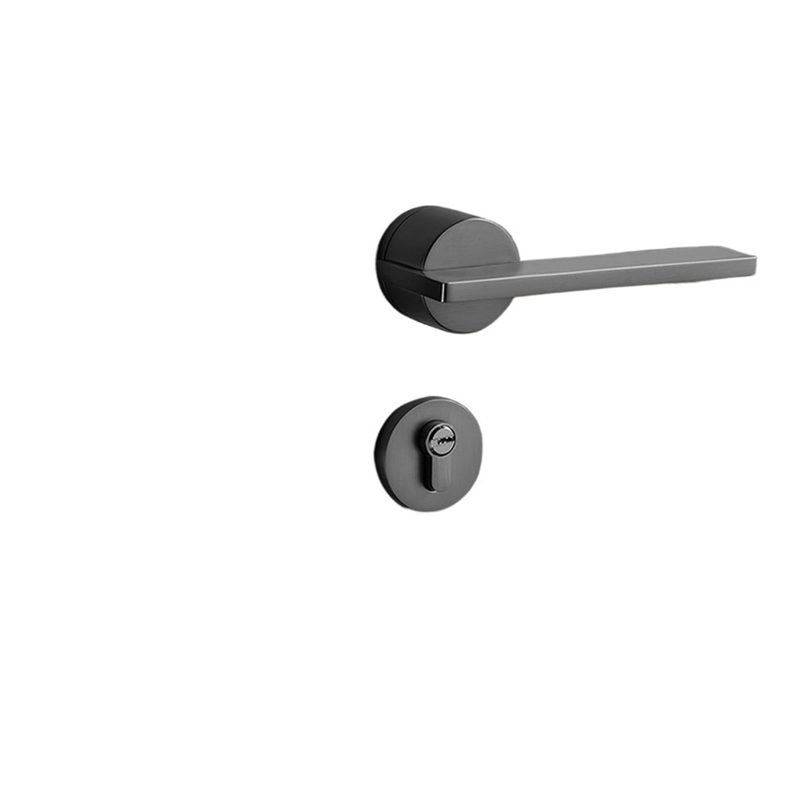 Serrure de poignée de porte en bois en alliage de zinc fendue et noire