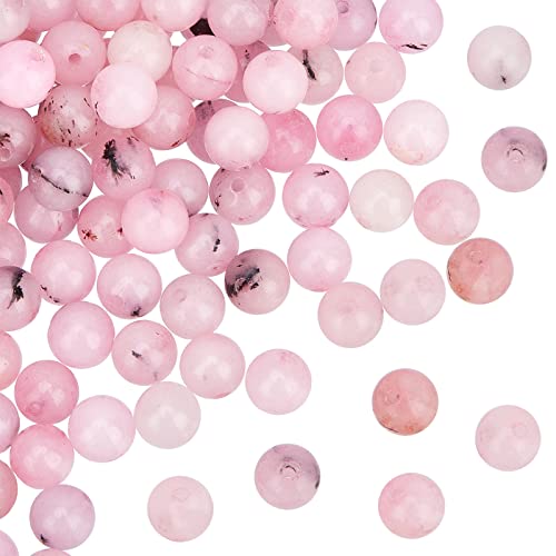OLYCRAFT 189Pcs 6~6.5mm Natural Cherry Blossom Jasper Bead Dyed Round Loose Beads Natural Stone Bead Charm Round Shaped Findings for Bracelet Necklace Jewelry Making