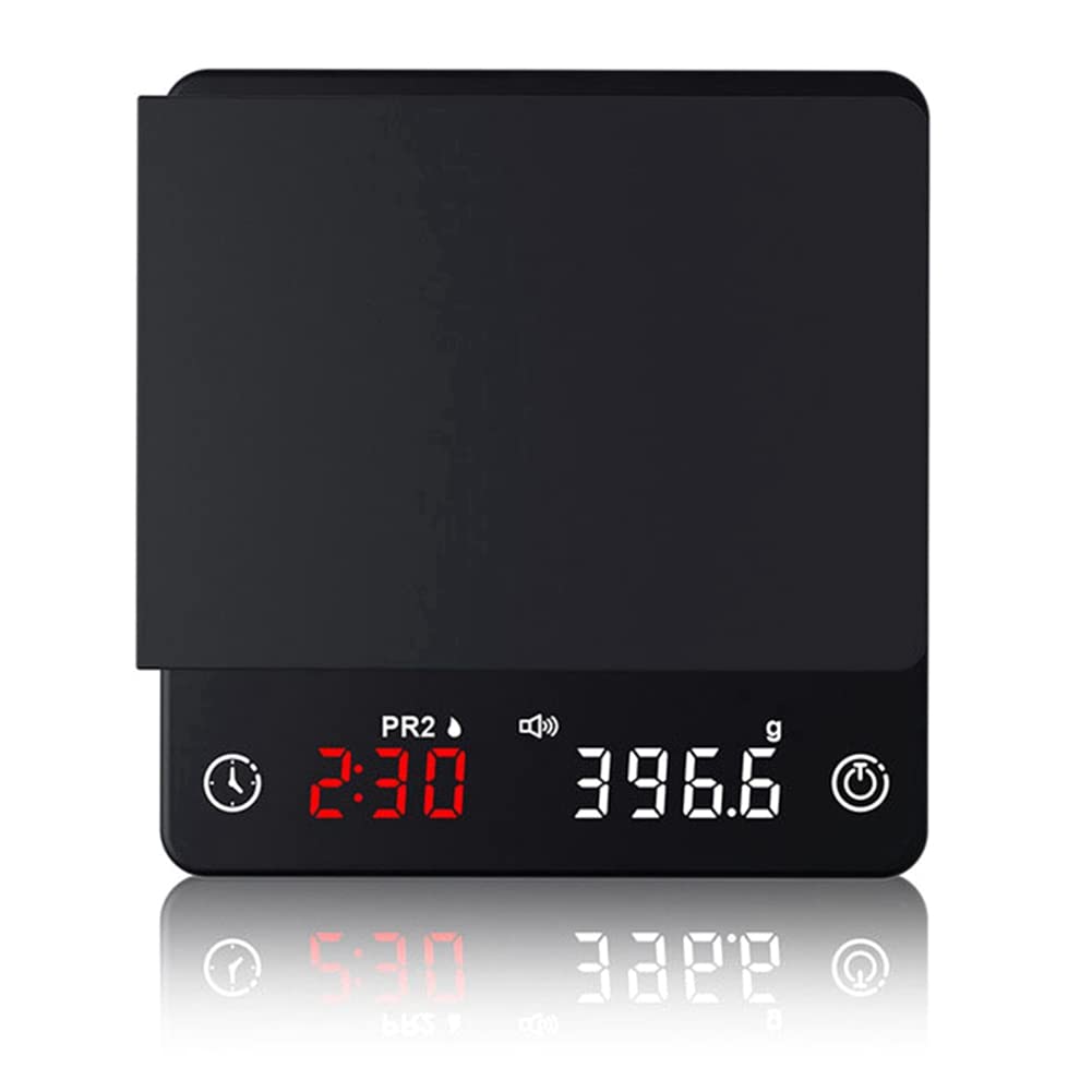 Fuhjythy Mini Smart Weighing Precision Scale Digital Coffee Scale Espresso with Timer (1 Pcs, Black)