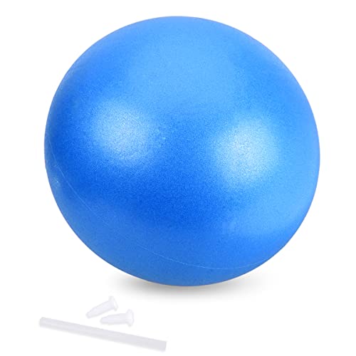 OZUAR Mini Pelota de Ejercicio de 25cm, Profesional Bola de Entrenamiento Antiexplosión y Antideslizante para Gimnasio, Yoga, Masaje y Pilates en Casa Azul