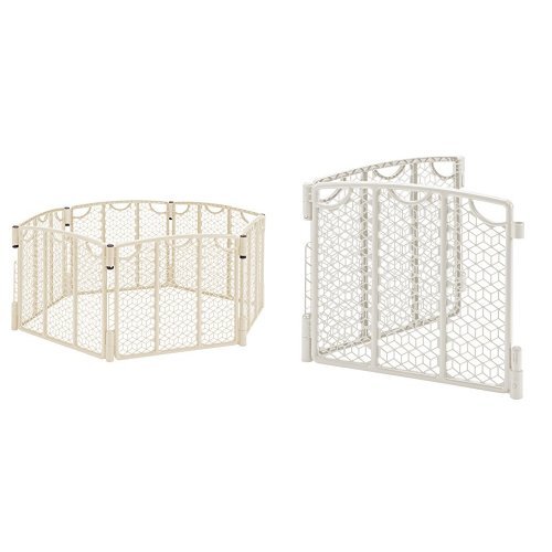Evenflo Versatile Play Space, Cream with Versatile Play Space 2-Panel Extension, Cream