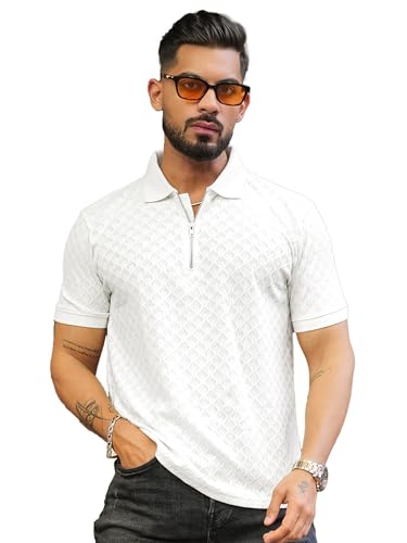 Image of Maniac || Mens || Kite || Textured || Polo Neck || Half Sleeve || Cotton || Slim Fit || Tshirt