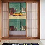 WHJSSF Tenda divisoria per porta stampata in stile retrò, adatta per cucina, bagno, stanza, 86,4 x 142,2 cm