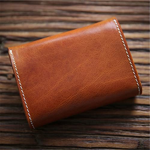 Handmade Vintage Short Wallet Men and Women Leather Card Bag Business Card Bag Multifunctional Coin Purse3