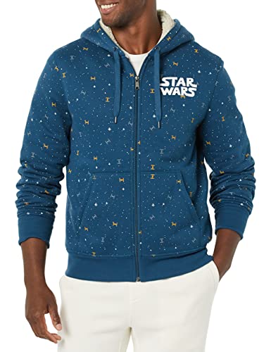 Amazon Essentials Disney | Marvel | Star Wars Men's Sherpa-Lined Full-Zip Hoodie Sweatshirts