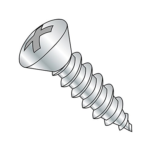 Vis en tôle à empreinte Phillips acier zingué type AB tête ovale 82° taille 1/4"-14