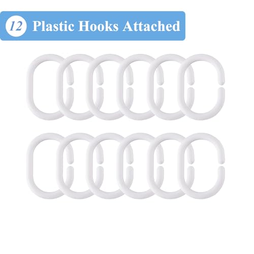 Image of Short Shower Curtain liner 60 inch Length, Midweight Clear Shower Curtain Sets for Bathtub-Premium PEVA Heavy Duty Bathroom Curtains with 12 Rustproof Grommets and 3 Magnets, Clear, 72x60 Inch
