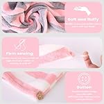 3 Pack Microfiber Hair Towel Wrap for Women, Fast Drying Hair Turban with Button, Anti-Frizz Large Hair Towel for All Hair Styles, Soft & Absorbent Hair Drying Towel - Image 2