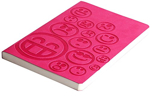 Image of DOODLE The Joy Of Writing Smiley Social Diary Notebook, PU Leather, Soft Cover,Ruled, 200 Pages, (8.5 inchX 5.5 inch) Inches Pink