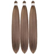 Ash Brown Braiding Hair Pre Stretched Box Braids Hair Extension 26 Inch Colorful Fake Hair for Br...