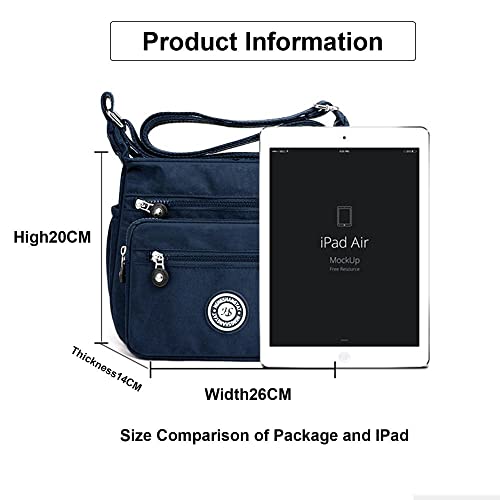 Milky Way Wasserdichte Damen-Umhängetasche, mit mehreren Taschen, verstellbarer Riemen, Crossbody-Handtaschen, lässige Segeltuch-Kuriertaschen, blau, Einheitsgröße