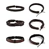 MILAKOO 6 pièces bracelets en cuir tressé marron pour hommes femmes bracelets de manchette #2