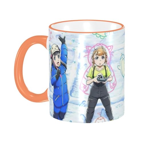 宇宙よりも遠い場所 セラミックマグカップ 食器 大容量コーヒーカップ 330ml 耐熱 おしゃれなマグカップ オフィスホーム用 プレゼントに最適 再利用可能 ギフト 男女兼用 Orange
