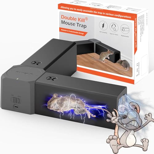 Rattenfalle Elektrisch, Jkevow Elektrische Mausefalle 2000V mit 2 Köderboxen,Mausefalle für Drinnen, Küche -Wirksam für Kleine Mäuse