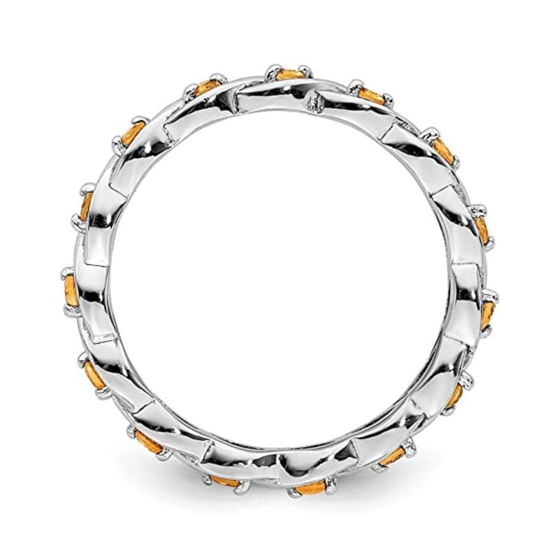 Bague en argent sterling 925 et citrine jaune au raffinement d'exception