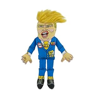FUZZU Donald Trump Dog Toy | Political Parody Novelty Durable Pet Toy with Squeaker | Small | 12″