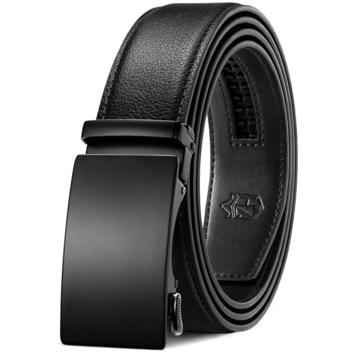 Image of Zitahli Belt Men,Leather Ratchet Belt for Men Dress Casual Every Day with Adjustable Buckle,Trim to Fit For Gift