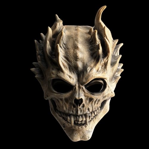 Yearsahrk Máscara de calavera, horror, fantasma, Halloween, esqueleto, demonios de miedo, máscaras, carnaval, Halloween, disfraz, cosplay, accesorios de látex