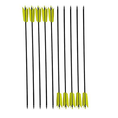 Sharrow 12 Pcs 30Inch Archery Flu Flu Arrow 500 Spine Carbon Arrow Target Practice Arrow With 4 Pcs Feather (Yellow) #TOP2