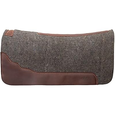 Weaver Equine 31 x 32 Premium Contoured Pure Wool Felt Horse Saddle Pad, Shock Absorbing Western Saddle Pad for Protection, Equine Supplies, Gray
