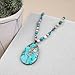 Long Necklaces for Women Boho, Oval Waterdrop Turquoise Pendant, Natural Stone Beaded, Handmade,Vintage & Elegance, Boho Fashion Charm Beaded Necklace for Women