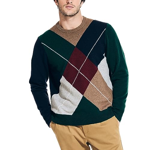 Nautica Men's Sustainably Crafted Argyle Crewneck Sweater