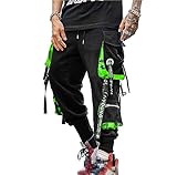 Multifunctional pocket:Elastic waistband with drawstring, 2 side slant pockets, 2 back pockets, and 2 large and deep bellow pockets on thighs; elastic ankle cuffs; there is more room for thighs and legs with the dropped crotch and tapered style Super...