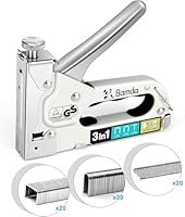 Bamda Handtacker, 3 In 1 Robuster Leistungsstarker Holztacker mit 3000 Klammern, Tackerpistole für Holz, Tischlerei, Dekoration, Kabelbefestigung