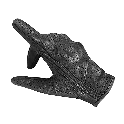 Image of THE Style Sutra Leather Motorbike Gloves Summer Full Finger Touchscreen for Men Women M