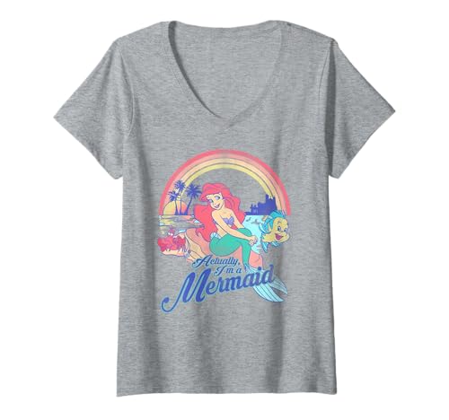 T-shirt Disney The Little Mermaid col V imprimé graphique doux