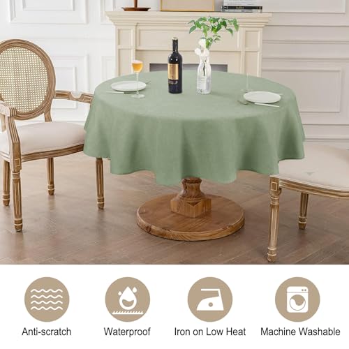 Image of AUSSPVOCT Textured Round Tablecloth 54 Inch for Birthday Party Home Decor