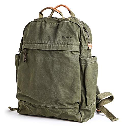 Gootium G2001AMG Canvas Backpack For Women Vintage Style Zipper Bag Men'S Casual Daypack Cloth Outdoor Travel Rucksack thumb #1