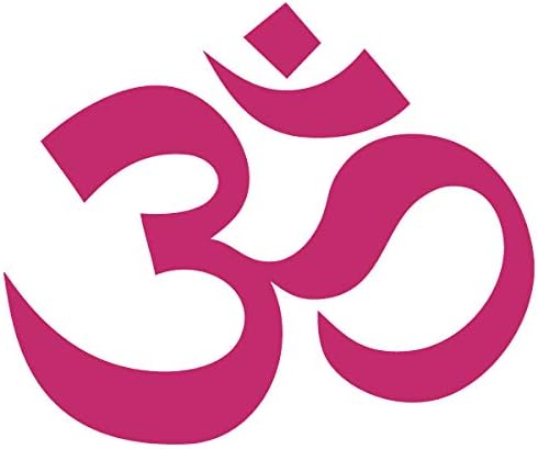 Om Aum Hinduism Buddhism Jainism Religion Symbol Car Window Vinyl Decal Sticker (OM-01) (Hot Pink, 4 inches x 3.3 inches)