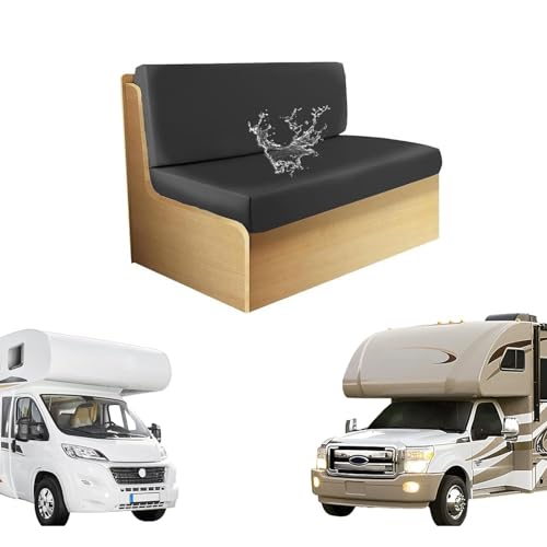 Housse de coussin camping-car imperméable en textile premium noir durable