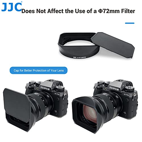 JJC Parasol cuadrado de metal con tapa deslizante para lente Fujifilm XF 16-80 mm f/4 R OIS WR, XF 16-55 mm F2.8 R LM WR II (negro) - imagen 7