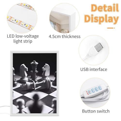 Miroir de courtoisie noir et blanc LED à intensité variable pour bureau