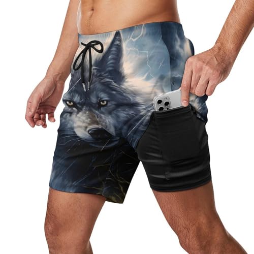 Blue Wolf Mens Swim Trunks Quick Dry Swim Shorts Beach Swimwear Bathing Suits with Pockets2
