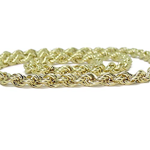 Never Say Never Cordón salomónico de Oro Amarillo de 18k de 5Mm de Ancho por 60cm de Largo Cierre mosquetón Peso; 14.50 gr de Oro de 18k