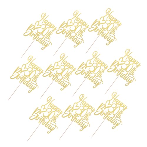 Gatuida 10pcs Gold Birthday Cake Toppers L...