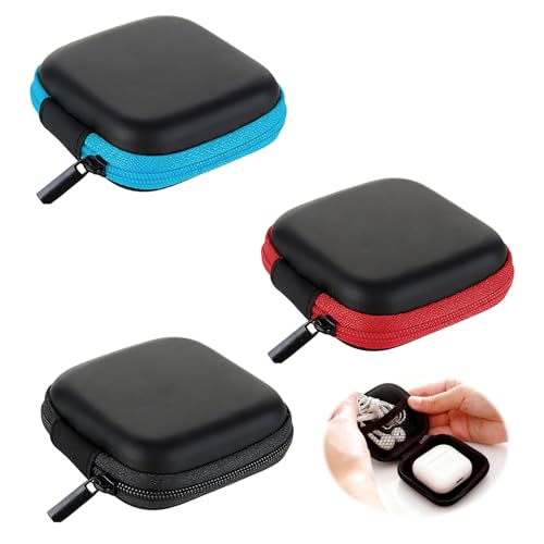 3 Pièces Mini étui de Rangement pour Casque,étui de Protection pour Casque avec Fermeture à Glissière étui de Protection Portable