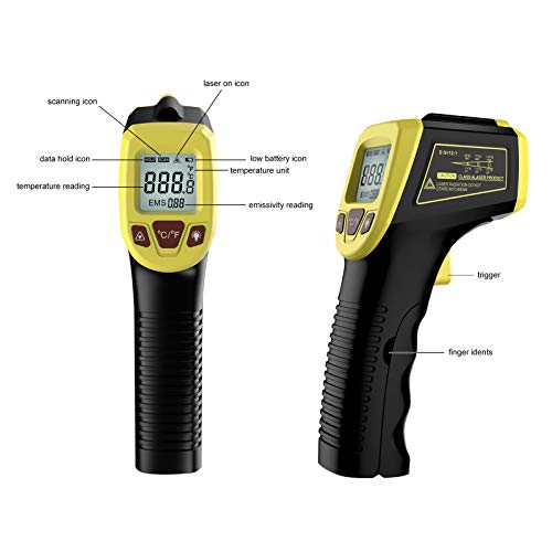 Btuty infravermelho, pistola de temperatura a laser digital sem contato -58 ° F a 1112 ° F (-50 ° C