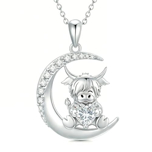Image of PROESS Animal Birthstone Necklace 925 Sterling Silver Otter /Axolotl /Hippo /Elephant /Dachshund /Monkey /Red Panda Pendant Necklace Animal Birthstone Jewelry Gifts for Women