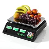 COSTWAY Digitale Ladenwaage 40kg / 5g Genauigkeit, Preiswaage...