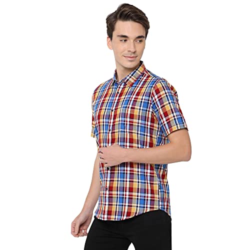 Image of Pepe Jeans Men's Cotton Rob Y /D Twill Checks Regular Fit Shirt