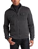 Calvin Klein Jeans Men's Long Sleeve Full Zip Fleece Sweater, Thunder Grey, XX-Large