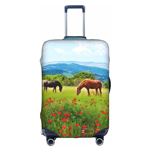 Housse de bagage de voyage pliable blanche motif chevaux valise taille M