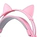 Pink Stereo Gaming Headset with Mic for Desktop Computer, Laptop, Phone, Various Gaming Devices, 3.5mm Plug Detachable Cat Ear Headphones Over Ear Headphones for Girls Women